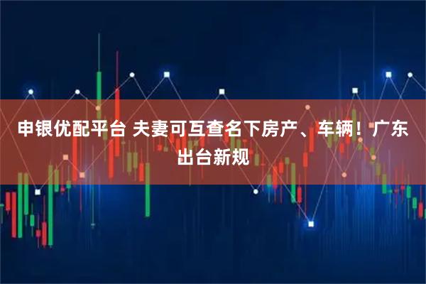 申银优配平台 夫妻可互查名下房产、车辆！广东出台新规